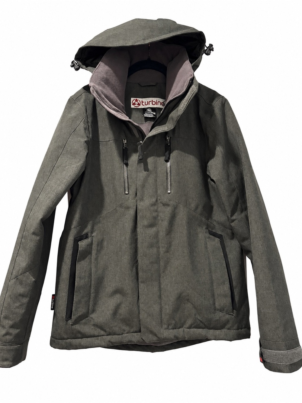 Gray Turbine Hooded Performance Jacket with Gray Lining, Men’s Small